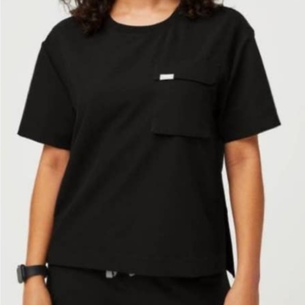 Black Keji Oversized Figs Scrub Top XS